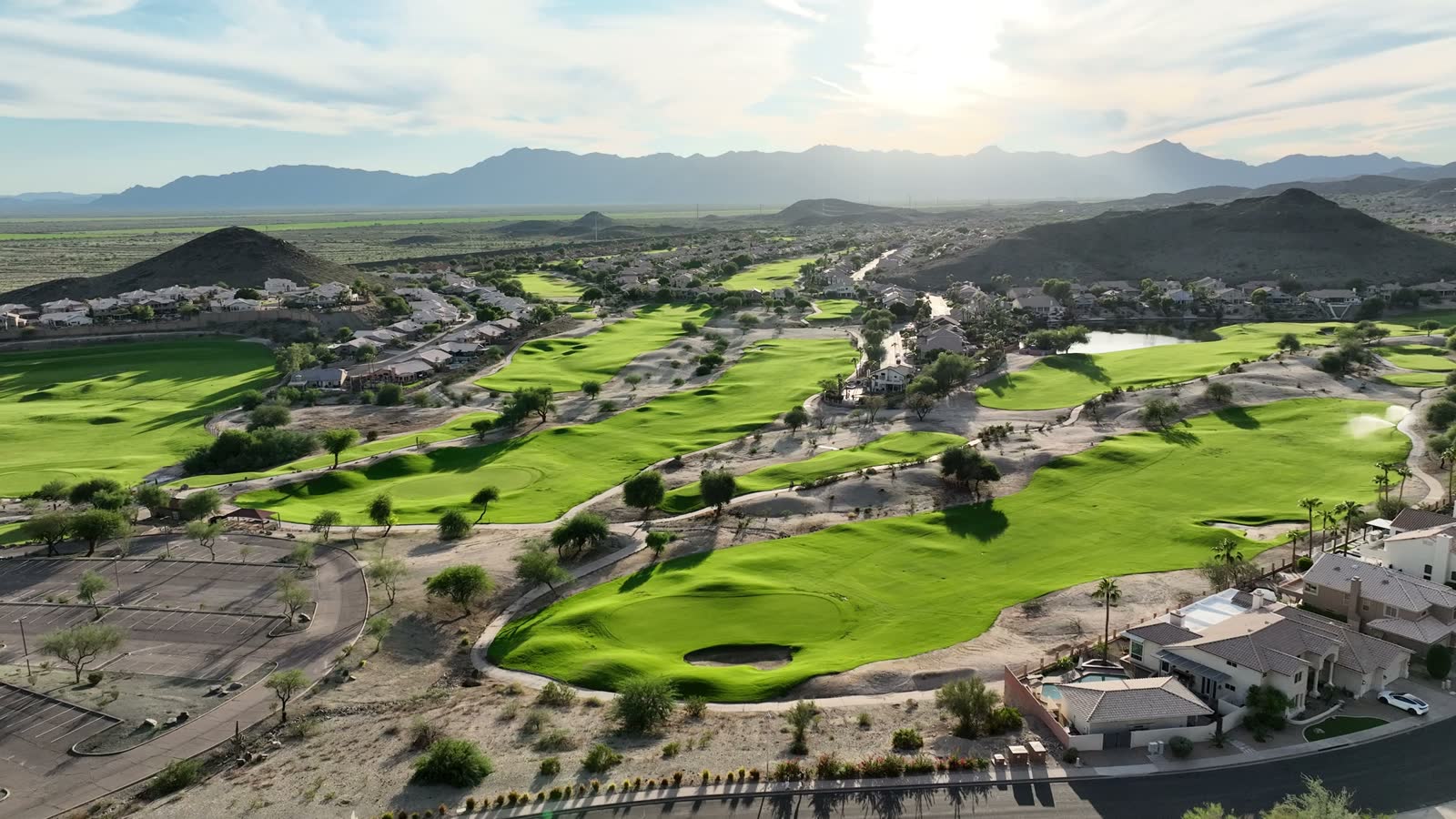 A golf course fairway in Ahwatukee, photographed from the air